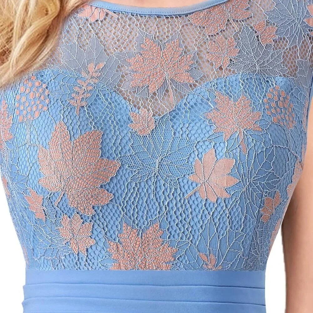 Ruffles evening Prom Wedding Party Maxi Dress - Picture 4 of 12